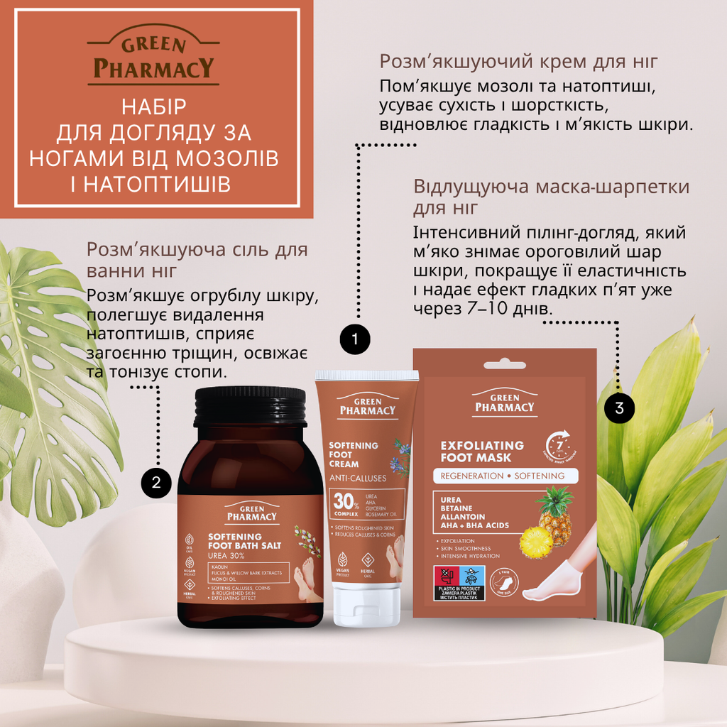 Набір по догляду за ногами Green Pharmacy від мозо 4