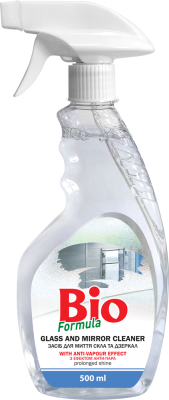 Засіб для миття скла та дзеркал Bio Formula з ефектом анти-пар 500 мл