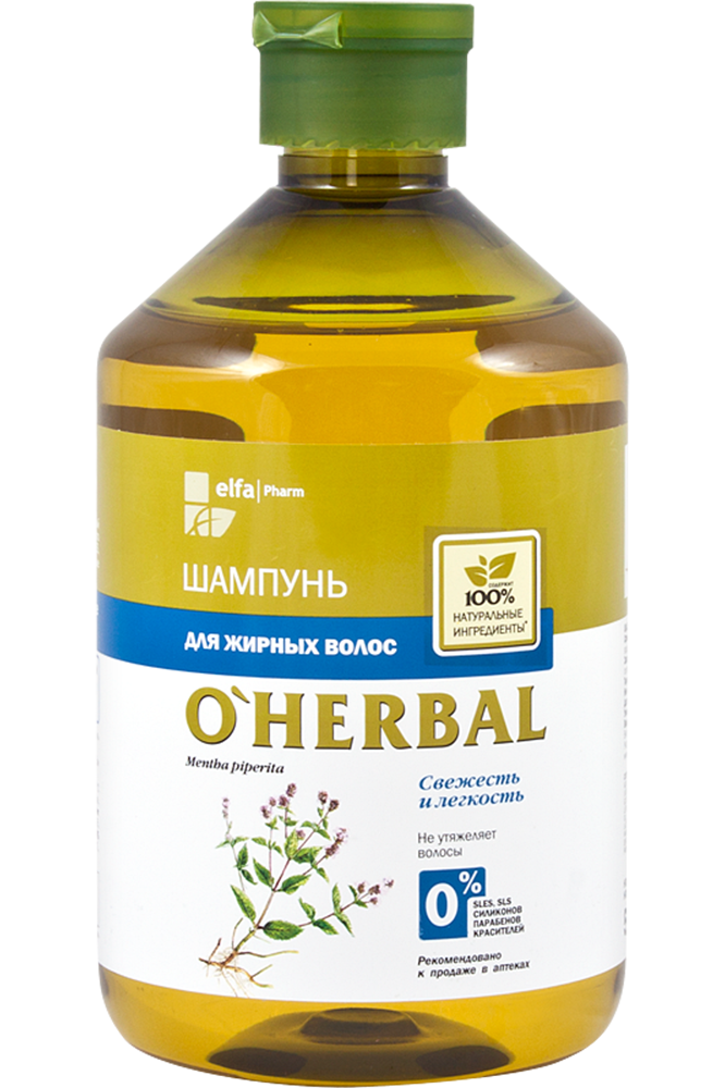 Шампунь O'Herbal для жирного волосся 500 мл EN