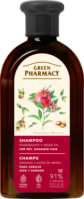 Шампунь Green Pharmacy Гранат та арганова олія для сухого, пошкодженого волосся 350 мл
