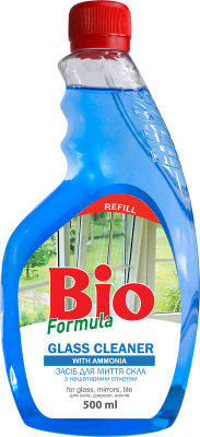 [4820168432392] Засіб для миття скла BIO Formula з нашатирним спиртом (запаска) 500 мл