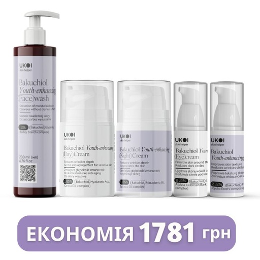 [nabir_po_doglyadu_za_oblichchyam_ukoi_bakuchiol_l_youth_enhancin] Набір по догляду за обличчям UKOI Bakuchiol l Youth-enhancing з бакучіолом